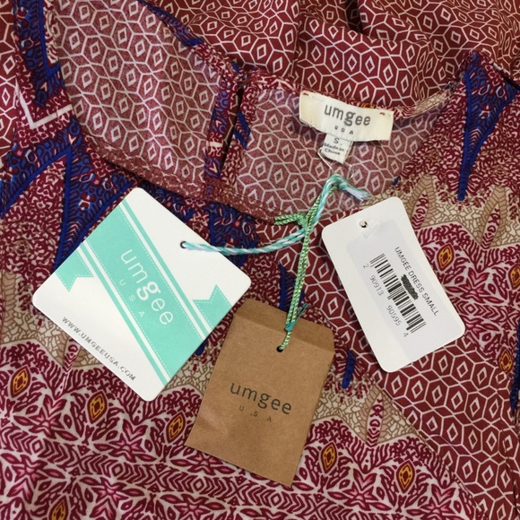 Umgee S Boho Hippie Tunic Dress Hi-Lo Hem NWT - Picture 7 of 8